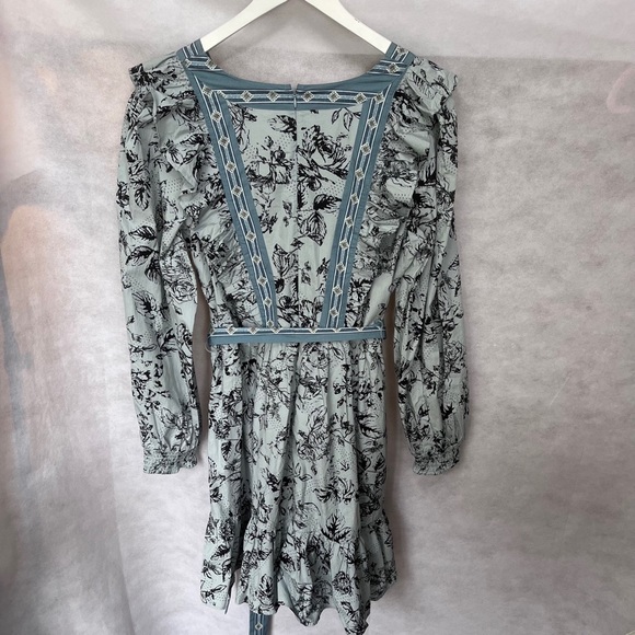ANTHROPOLOGIE Ruffled Wrap Mini Dress XL - Picture 9 of 14